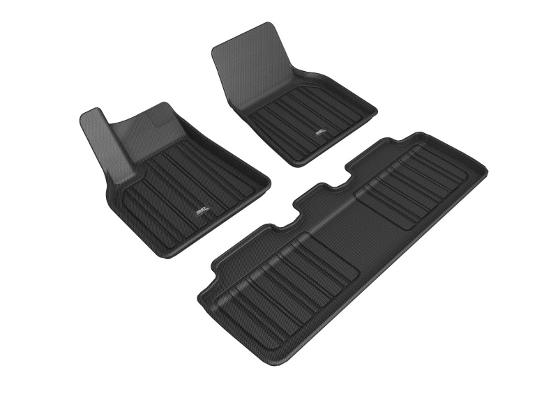 Tesla Model Y Floor Mats - Front and Rear - 3D MAXpider - Elitect - Black - `20-`21 Tesla Model Y Floor Mats - Front and Rear - 3D MAXpider - Elitect - Black - `20-`21